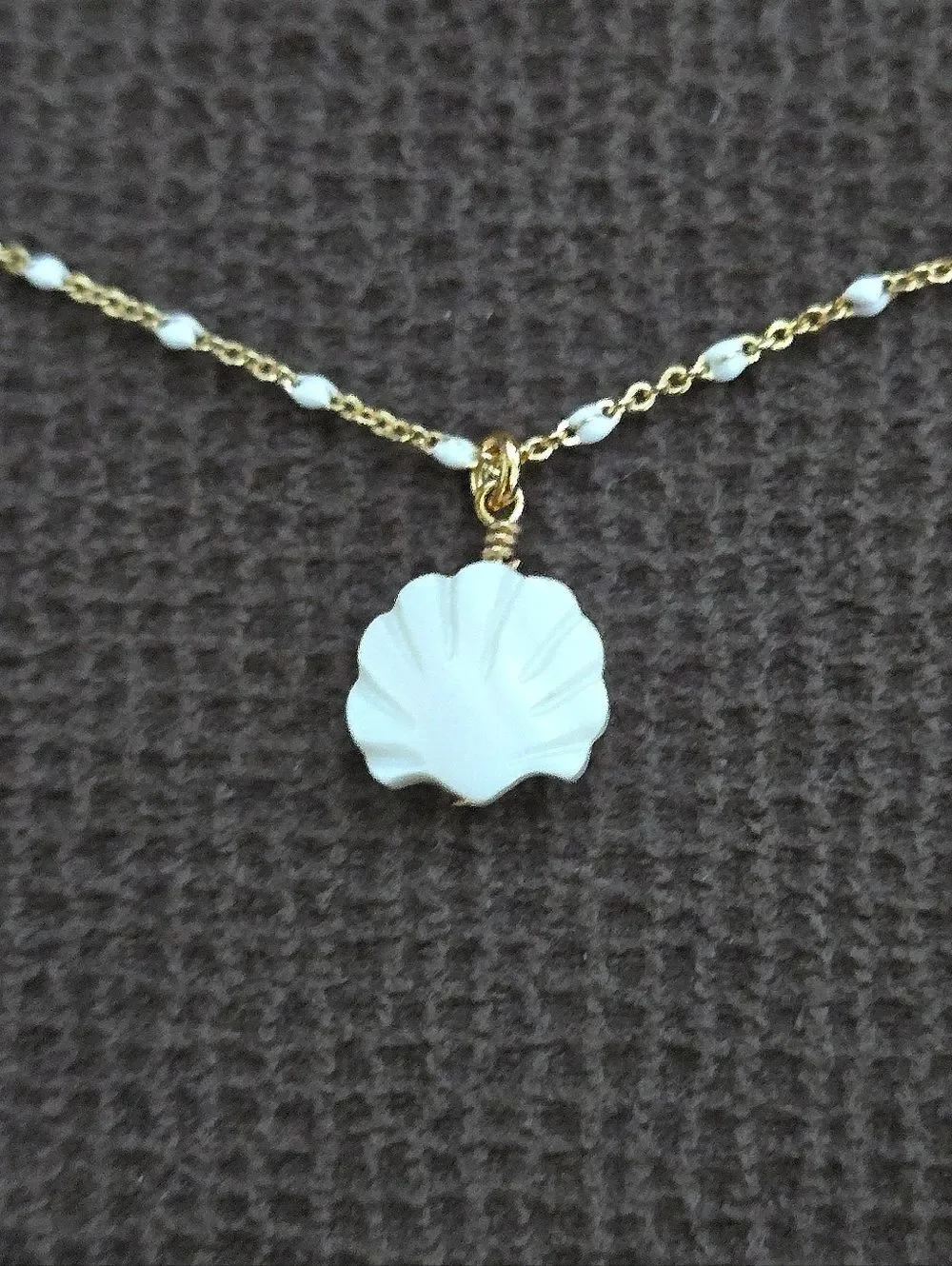 ✨️HP✨️ Luna🌙 Norte Mother of Pearl Clam Shell🐚 Pendant Necklace - NIB